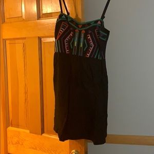 Black spaghetti strap dress with pattern